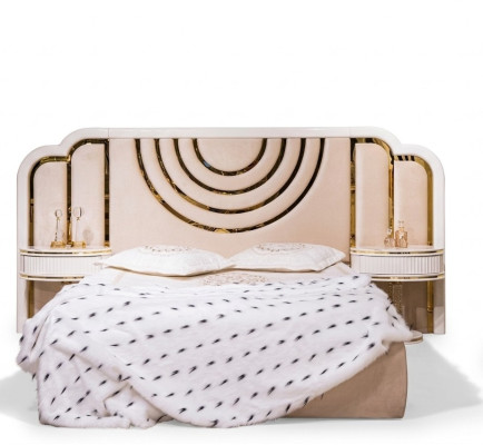 Conjunto de dormitorio moderno Cama + 2 mesitas de noche Diseño Muebles 3 pzs. Nuevo