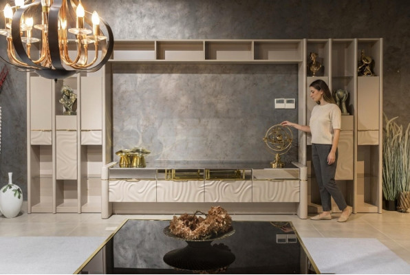 Mueble de salón de diseño, armario de pared, estante de pared, muebles de salón.