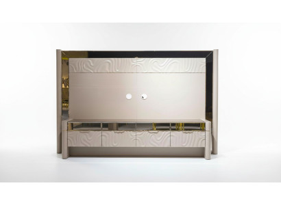 Mueble de salón de lujo RTV Lowboard Soporte de TV Beige Nuevo.