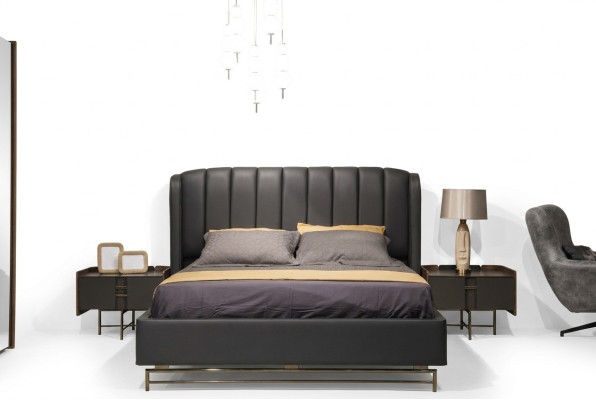 Juego de dormitorio moderno con cama + 2 mesitas de noche, muebles de diseño, 3 piezas, UE.