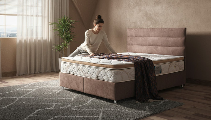 Diseño de cama Cama de lujo con almacenamiento en el somier Muebles de dormitorio tapizados en tela 160x200