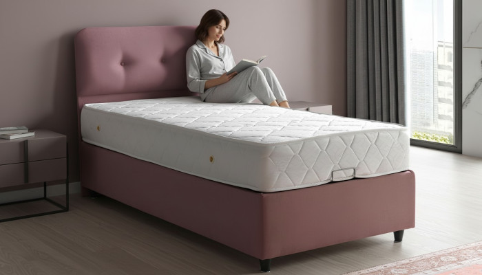 Diseño de cama Camas de lujo Muebles de dormitorio tapizados Nuevos Modernos Rosa 90x190