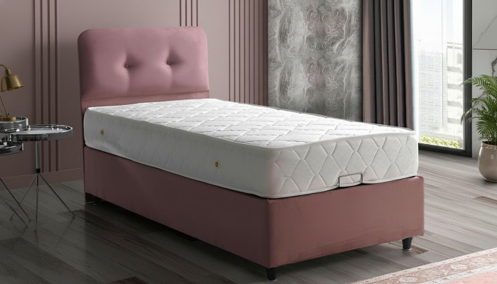 Diseño de cama Camas de lujo Muebles de dormitorio tapizados Nuevos Modernos Rosa 90x190