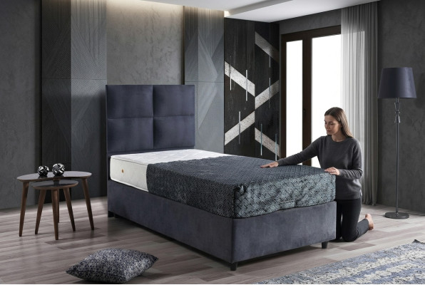 Diseño de cama camas de lujo tela tapizada muebles de dormitorio 90x190 moderno