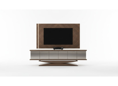 Mueble de pared de madera estilo moderno con estantería y armario para sala de estar con marco de TV.