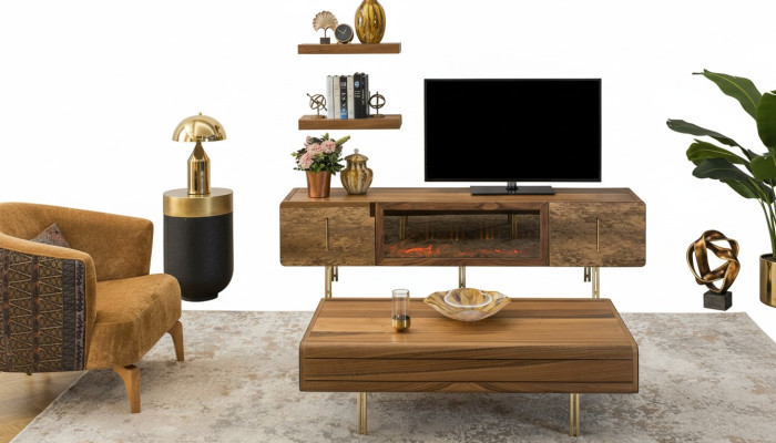 Muebles de salón de diseño, armario de pared nuevo, estantería nueva.