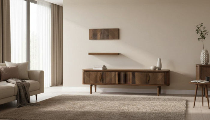 Mueble de salón de lujo, mueble para la televisión, estantería, armario de pared. Muebles nuevos.