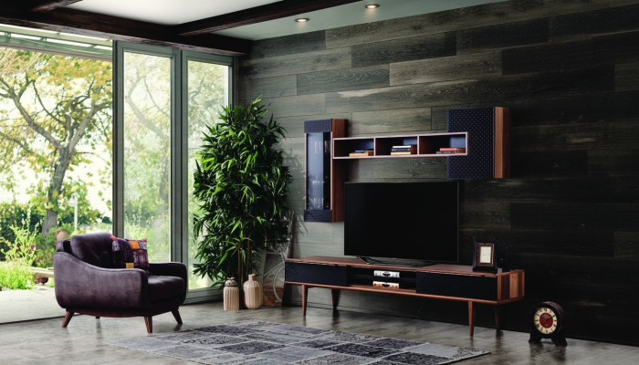 Mueble de salón de lujo con soporte de TV, mueble para TV, muebles de sala, armarios de pared.