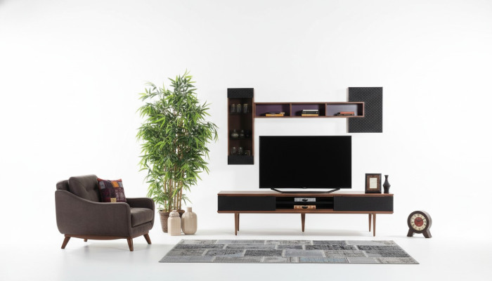 Mueble de salón de lujo con soporte de TV, mueble para TV, muebles de sala, armarios de pared.