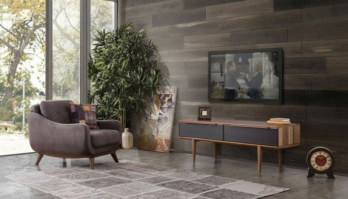 Mueble de diseño de madera para sala de estar con soporte para TV y aparador, nuevo.