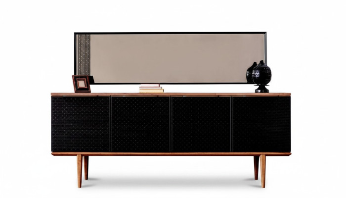 Lujo Aparador Aparador con espejo Diseño de cómoda moderna Muebles de madera de lujo