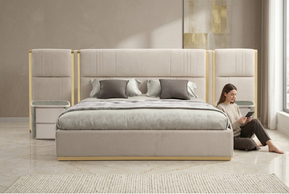 Lujo diseño camas dormitorio cama palacio hotel cama doble nuevo.
