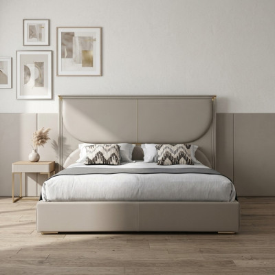 Lujo dormitorio cama muebles de diseño cama blanca textil camas madera nueva