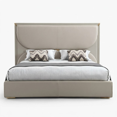 Lujo dormitorio cama muebles de diseño cama blanca textil camas madera nueva