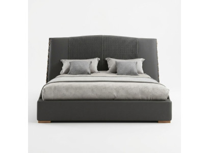 Cama de lujo Marco de cama de madera gris Doble cama Doble marco de cama.