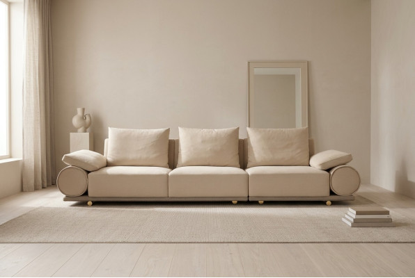 Sofás de tapicería modernos de tres plazas para la sala de estar. Sofá de lujo muebles tapizados.
