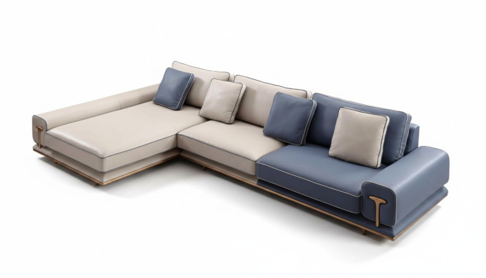 Sofá esquinero en forma de L, sofá modular grande, sofá tapizado de tela nuevo para sala de estar.