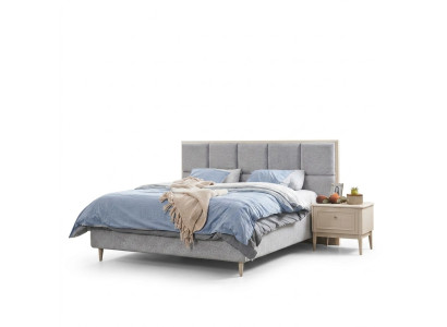 Diseño dormitorio Set cama + 2 mesitas de noche Cama de matrimonio de lujo doble
