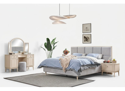 Conjunto de muebles de dormitorio completo - cama 2x mesita de noche tocador 4 piezas nuevo