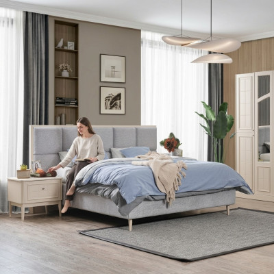 Diseño de cama cama doble camas de lujo muebles de dormitorio tapizados nuevos