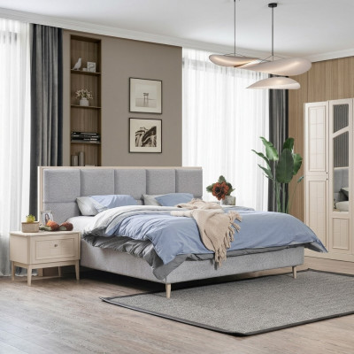 Diseño de cama cama doble camas de lujo muebles de dormitorio tapizados nuevos