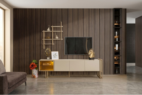 TV Lowboard Schrank Sideboard Kommode Beistellschrank mit Regal  Mueble para TV con estante, aparador, cómoda y armario auxiliar con estante.