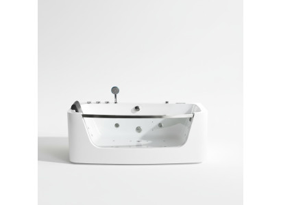 Baño de lujo con bañera de hidromasaje de 150x80cm, frente de vidrio, bañera de lujo.
