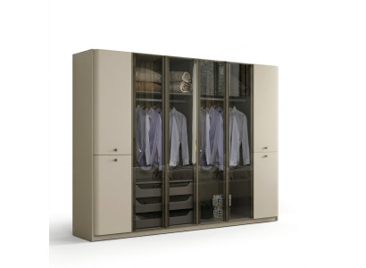 Armario de vidrio blanco brillante, armarios de diseño para dormitorio, muebles de madera