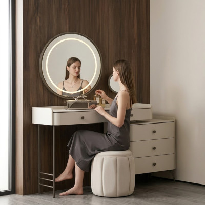 Elegante tocador blanco para dormitorio