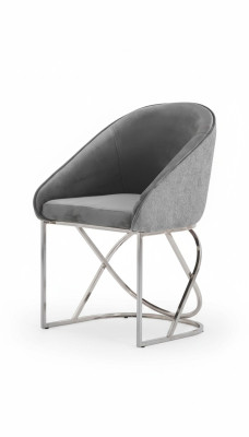 Grupos de comidas Sillas de comedor de lujo 6x sillas Textil, color gris Muebles modernos nuevos