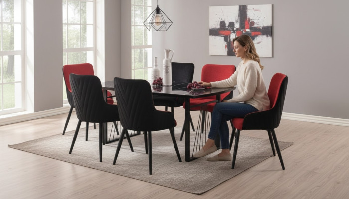 Mesa de comedor + 6 sillas conjunto de comedor sala de estar juego de muebles de comedor nuevo