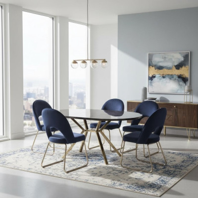 Grupo de comedor de sillas modernas Mesa Mesas 7 piezas. Mesa de comedor 6 x sillas Juego de comedor.
