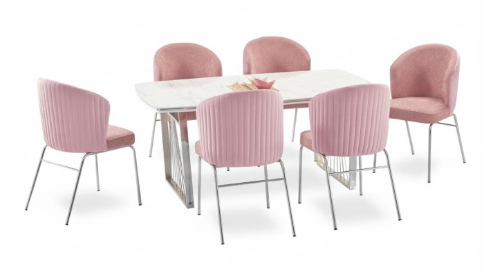 Conjunto de comedor Mesa de comedor 6 sillas Mesa moderna Muebles de lujo Comedor de 7 piezas