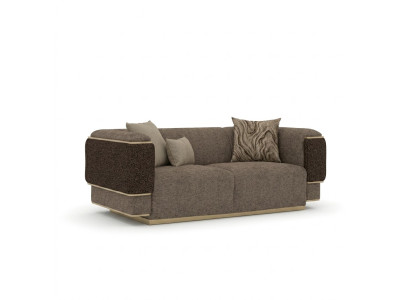 Sofá de dos plazas de sala de estar, lujo, decoración, tapicería textil, diseño de muebles tapizados.