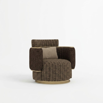 Lujo Tapizado Diseño Marrón Silla Muebles Tapizados Sala de Estar Decoración