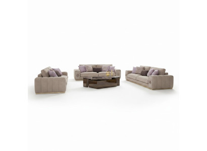 Mobiliario de lujo Conjunto completo de sofá con mesa de centro Set de sala de estar de 5 piezas