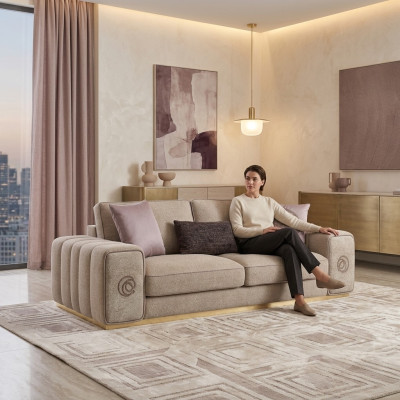 Sofá moderno de dos plazas para la sala de estar, mueble tapizado para el hogar.