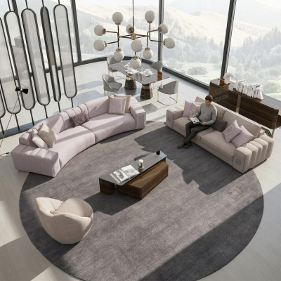 Juego de sofás de 4 piezas para seis personas, sofá de tres plazas y sillón para sala de estar.