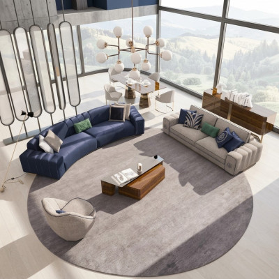 Conjunto de sala de estar de 4 pzas muebles de lujo mesa de centro de madera juego de sofá moderno muebles tapizados.