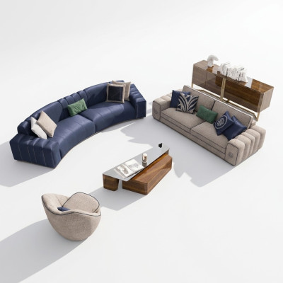 Conjunto de sala de estar de 4 pzas muebles de lujo mesa de centro de madera juego de sofá moderno muebles tapizados.