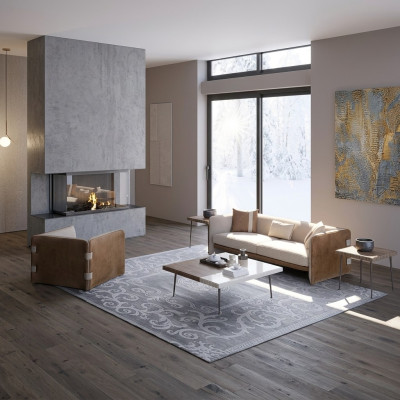 Completo 5 piezas Muebles Sofá de tres plazas Sillón de lujo Moderno Mesa de centro de madera
