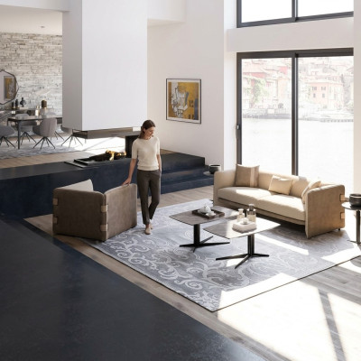 Sala de estar completa de 6 piezas 2x mesa de centro muebles de lujo tapizados sofá beige sofá nuevo