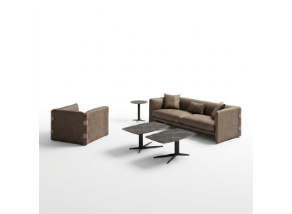 Sala de estar completa de 6 piezas 2x mesa de centro muebles de lujo tapizados sofá beige sofá nuevo