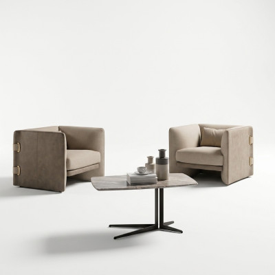 2 sillones con mesa de centro juego de muebles para sala de estar de diseño completo