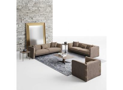 Diseño de lujo para la sala de estar - Conjunto de muebles tapizados de 6 piezas Sofás de tres plazas