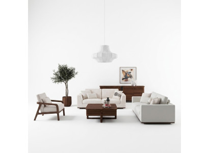 Muebles blancos Sala de estar Conjunto de sofás Sofá de dos plazas Diseño Mobiliario Sillón
