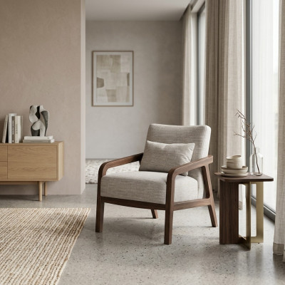 Silla de lujo de madera para la sala de estar, muebles tapizados de tela, diseño de decoración nueva.