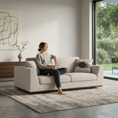 Muebles tapizados Sofá de dos plazas Diseño Sala de estar Mobiliario moderno Textil
