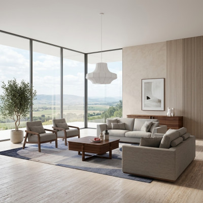Juego de sofá de diseño de 3 piezas, sofá de dos plazas, sofá, muebles tapizados, 2 sillones, sala de estar
