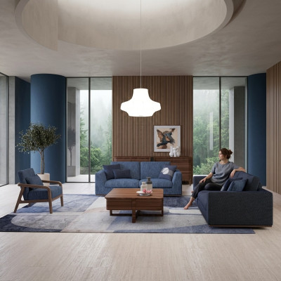 Conjunto de sofás de dos plazas Sofá Sillón Sofá tapizado moderno Sofá de tela Nuevo